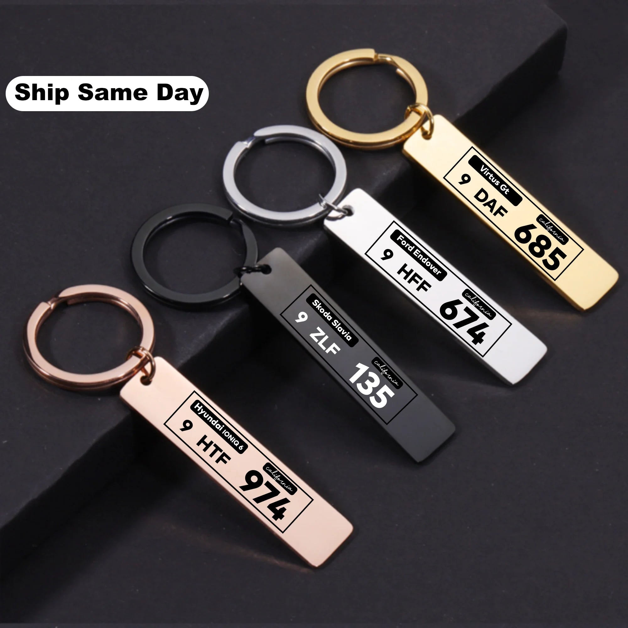 Personalized Number Plate Car Keychain,