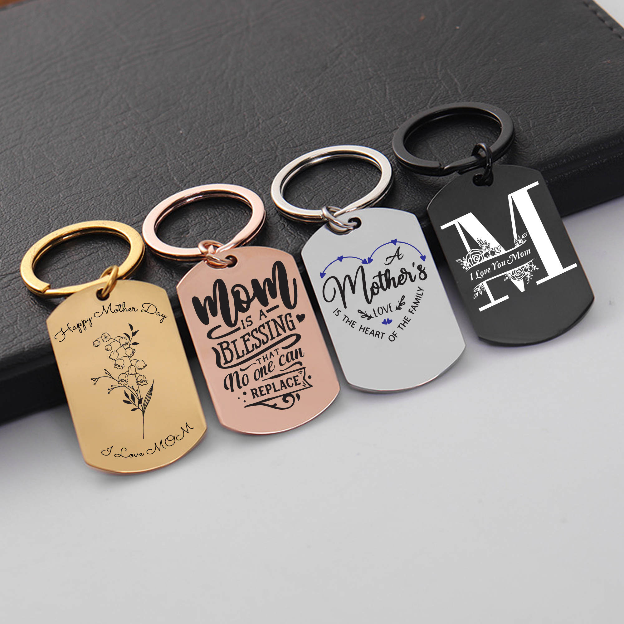 Personalized Mother's Day Keychain – Stainless Steel Gift for Mom