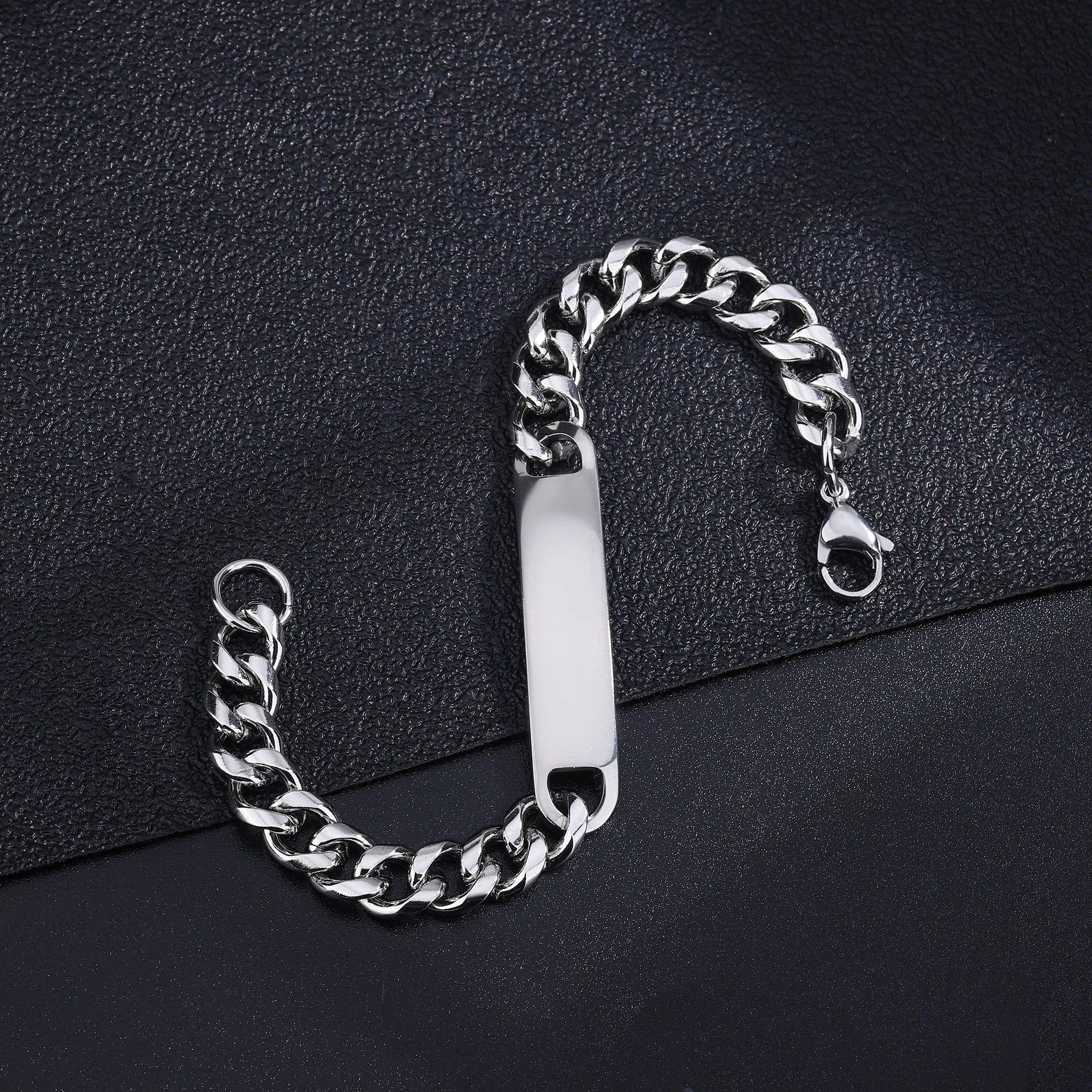 Personalized Stainless Steel Silver Bracelet