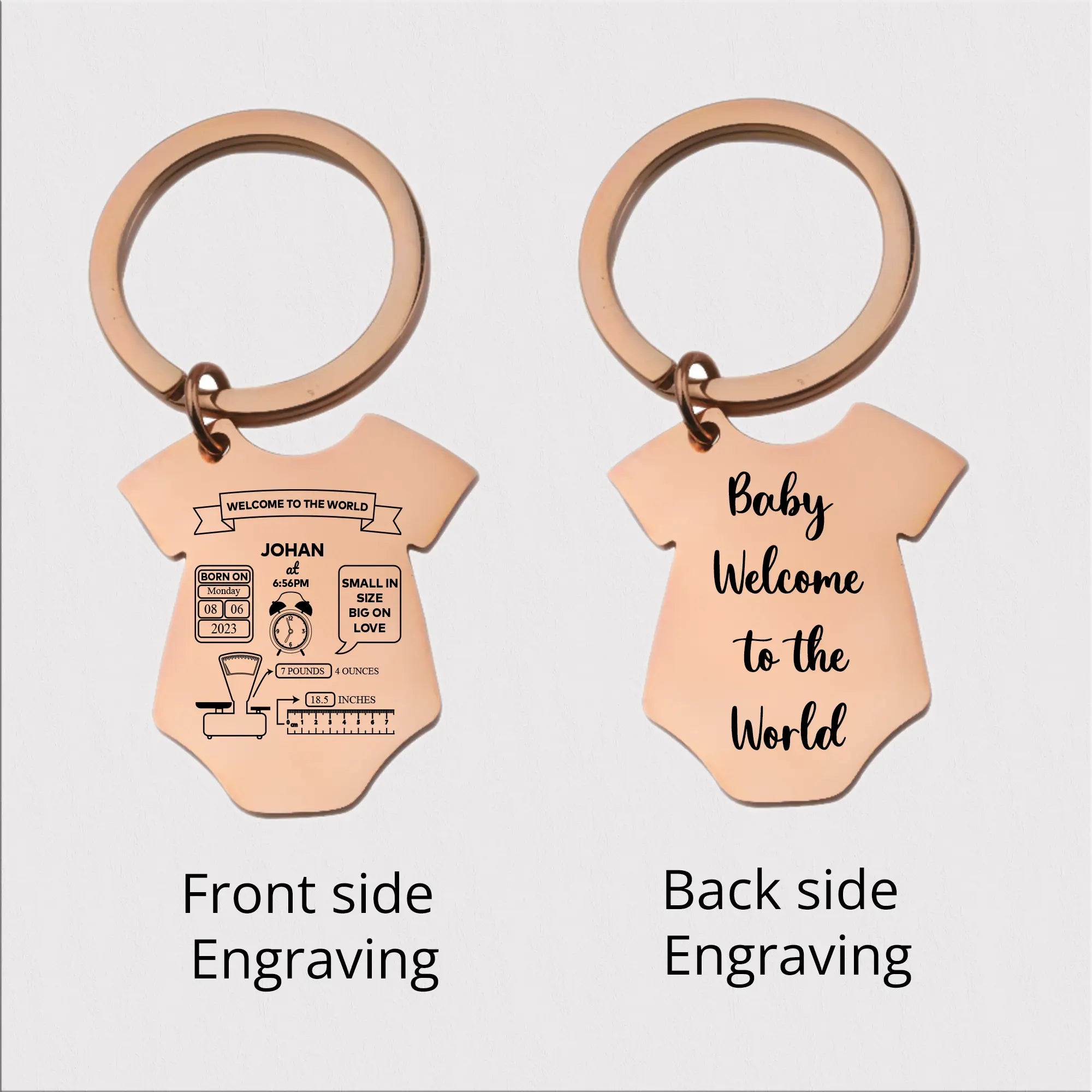 Engravable New Baby keychain