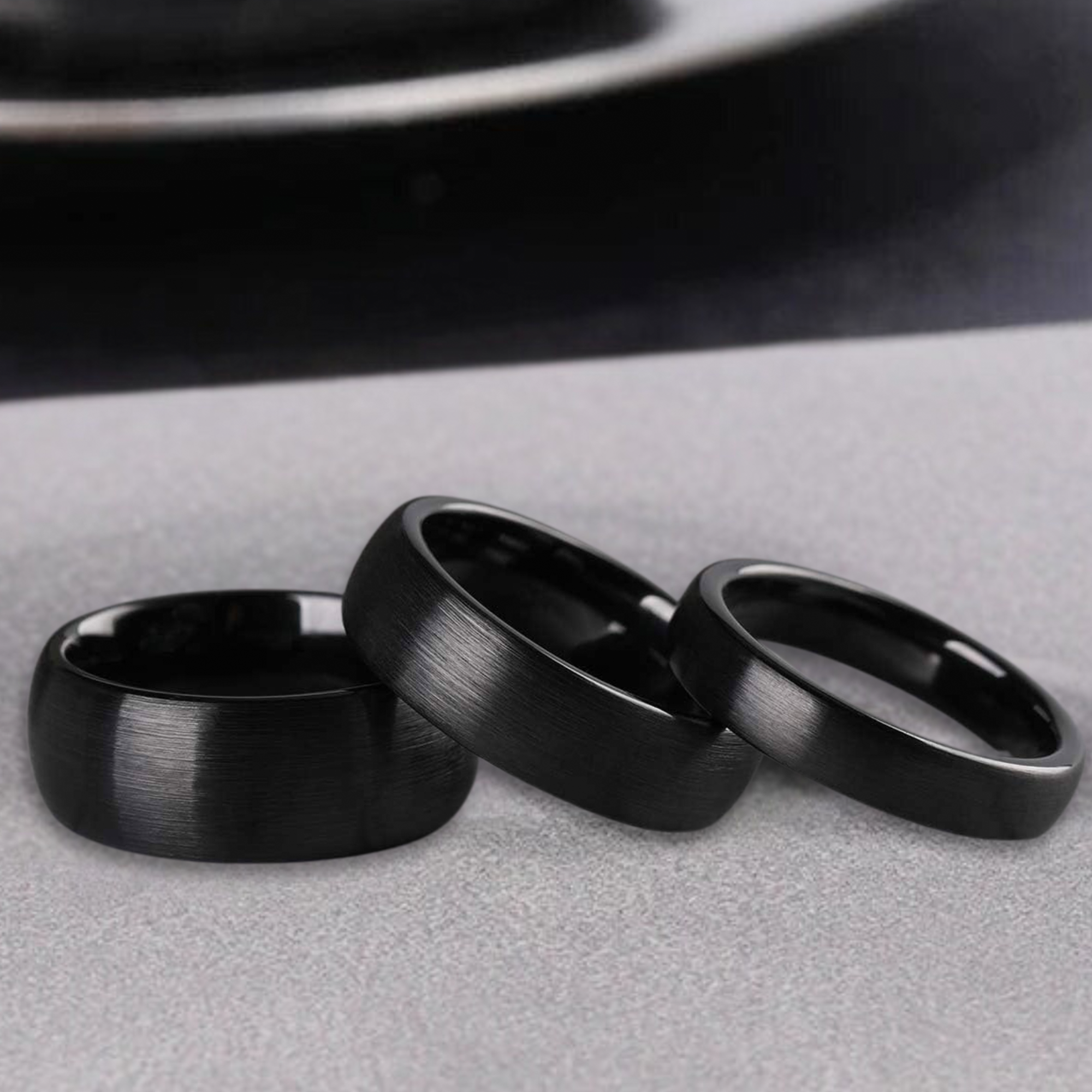 Black Tungsten Ring & Wedding Ring for Men Women