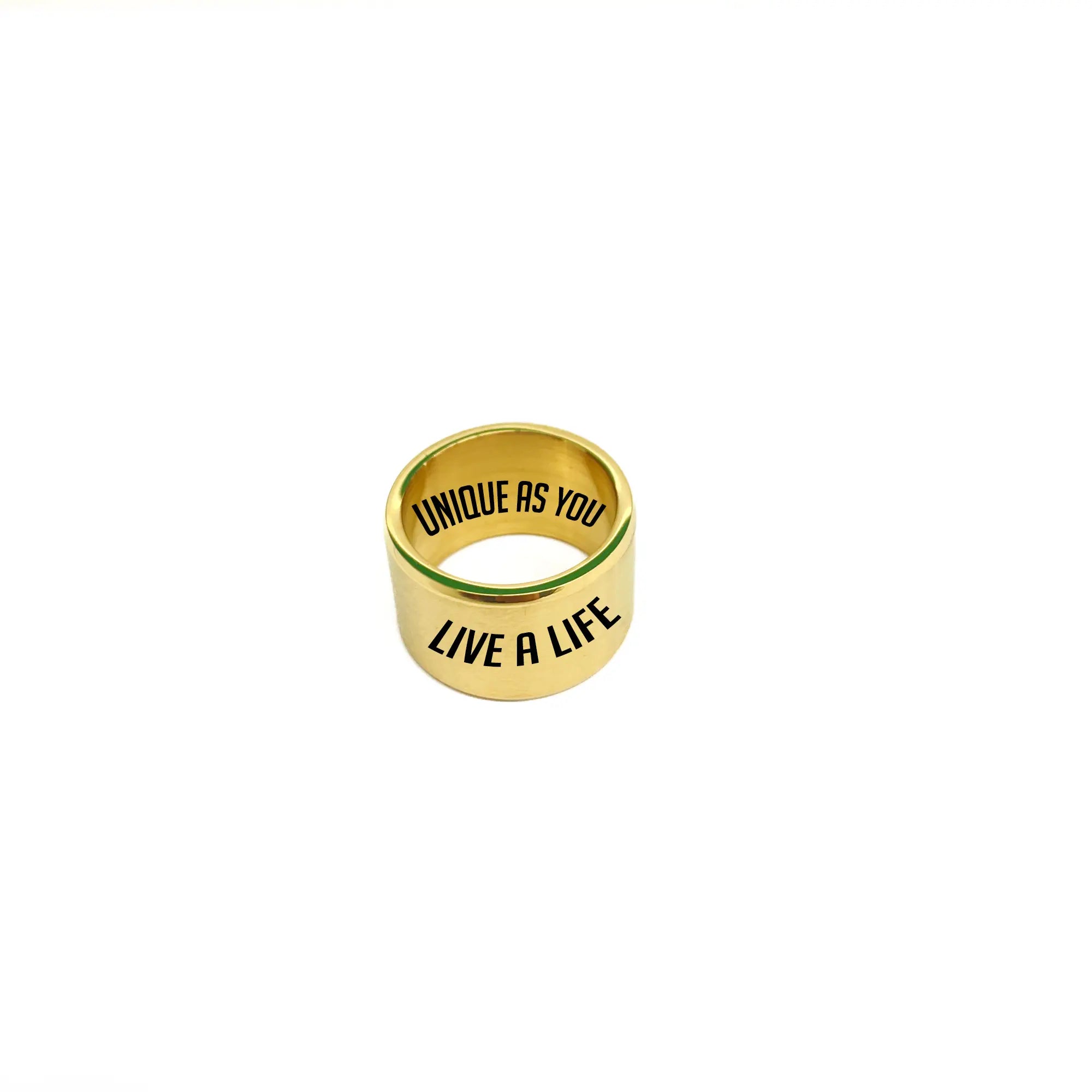 Engraved Gold Mens Wedding Ring