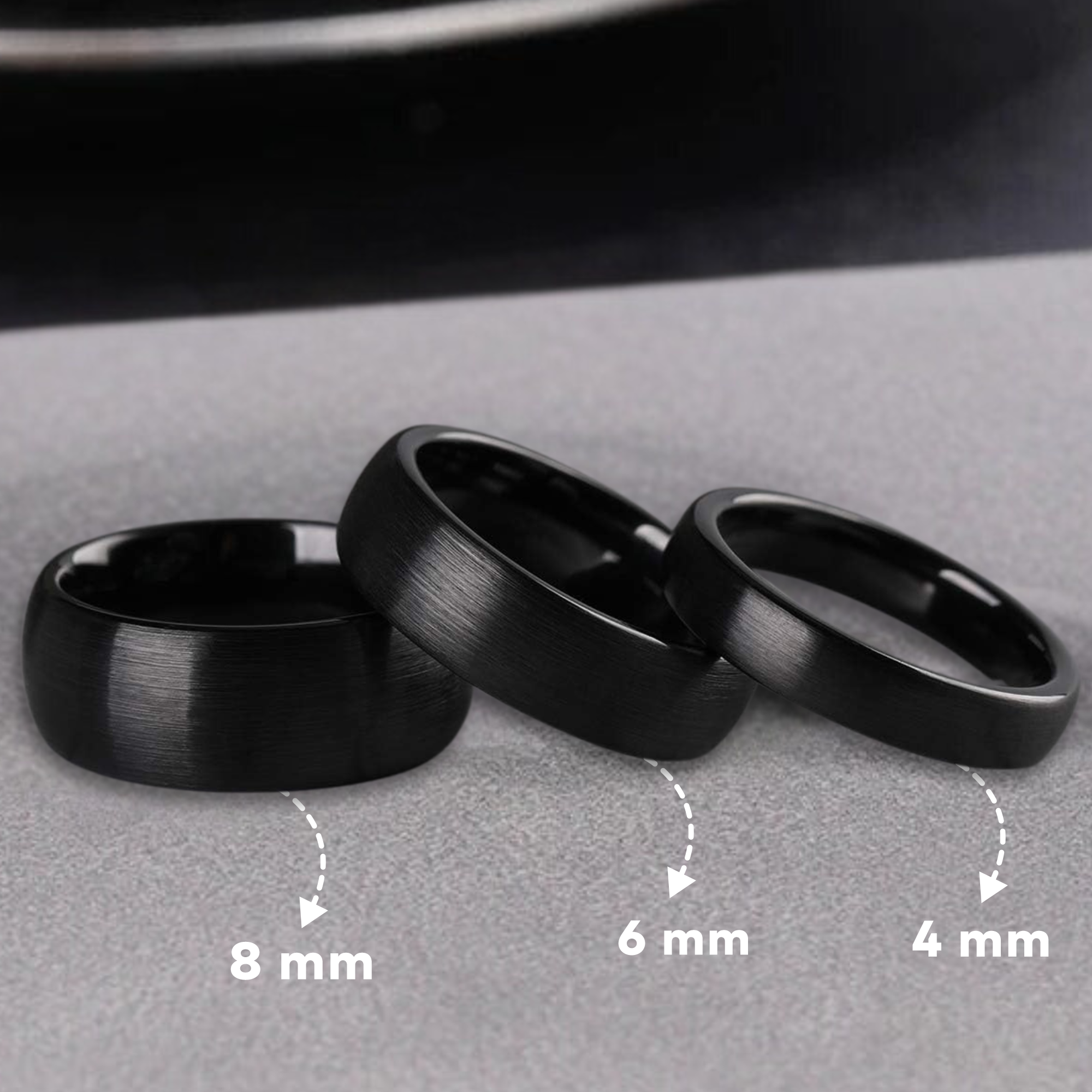 Black Tungsten Ring & Wedding Ring for Men Women