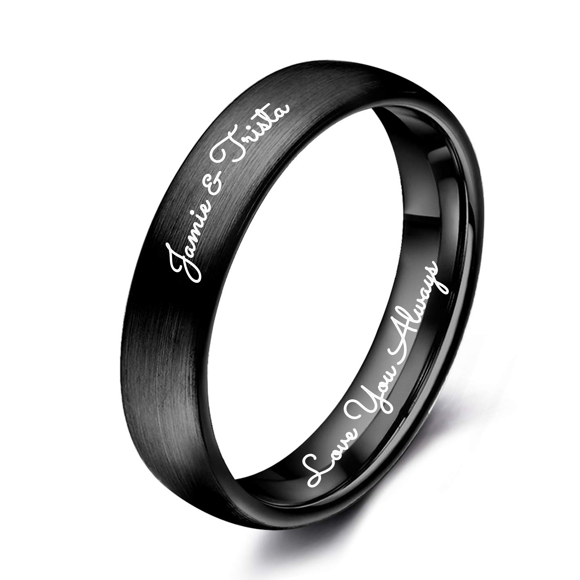 Black Tungsten Ring & Wedding Ring for Men Women