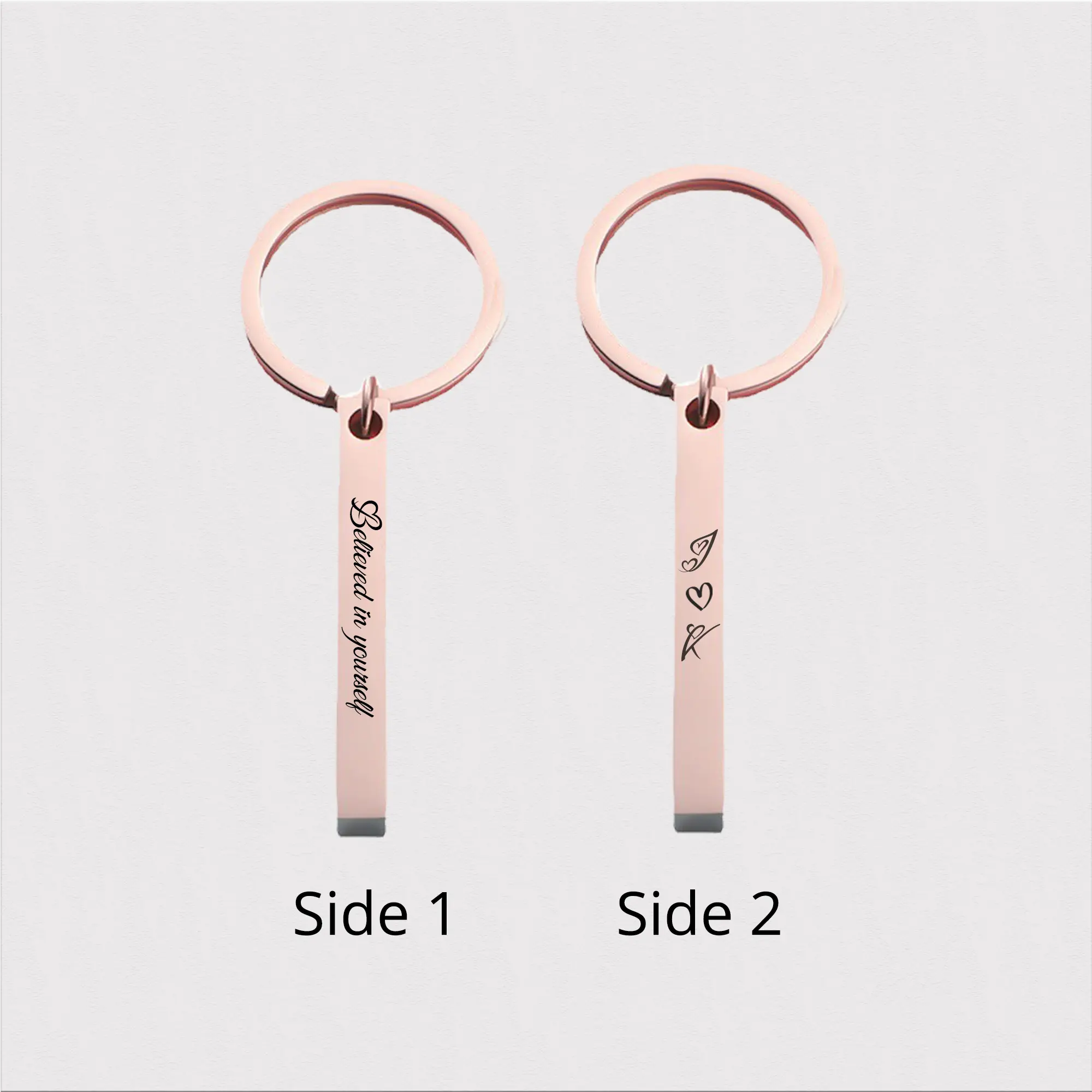 Customized 3D Vertical Bar Engraved keychain