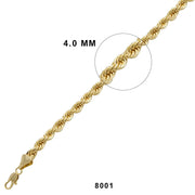 4 MM Rope Chain 8001 G - ChainsOnly
