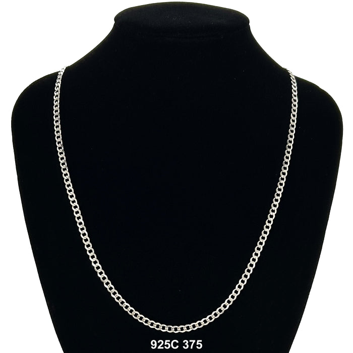 3.75 MM Cuban Chain 925C 375 - ChainsOnly