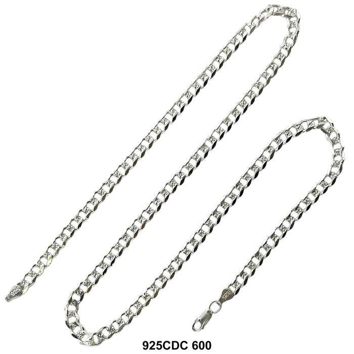 6 MM Cuban Diamond Cut Chain 925CDC 600 - ChainsOnly
