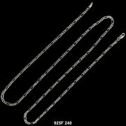 2.4 MM Figaro Chain 925F 240 - ChainsOnly