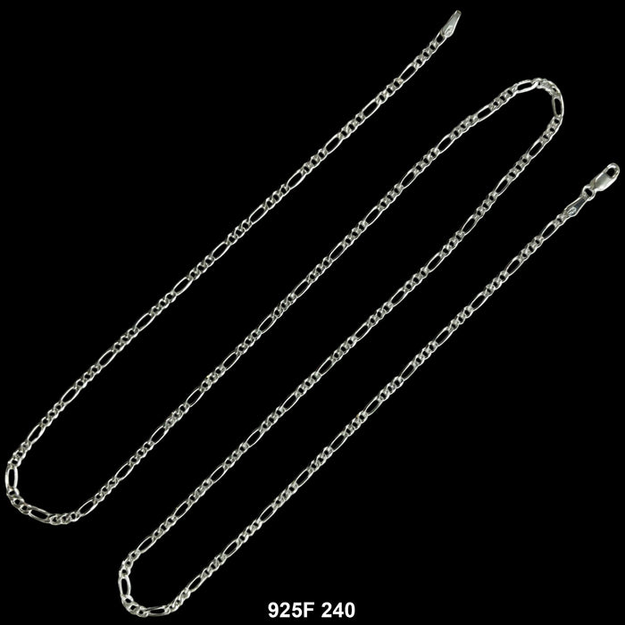 2.4 MM Figaro Chain 925F 240 - ChainsOnly