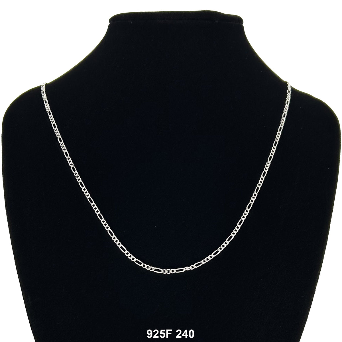 2.4 MM Figaro Chain 925F 240 - ChainsOnly