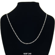 2.4 MM Figaro Chain 925F 240 - ChainsOnly