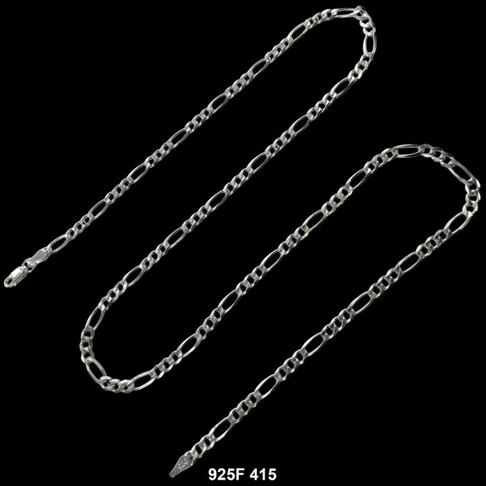 4.15 MM Figaro Chain 925F 415 - ChainsOnly