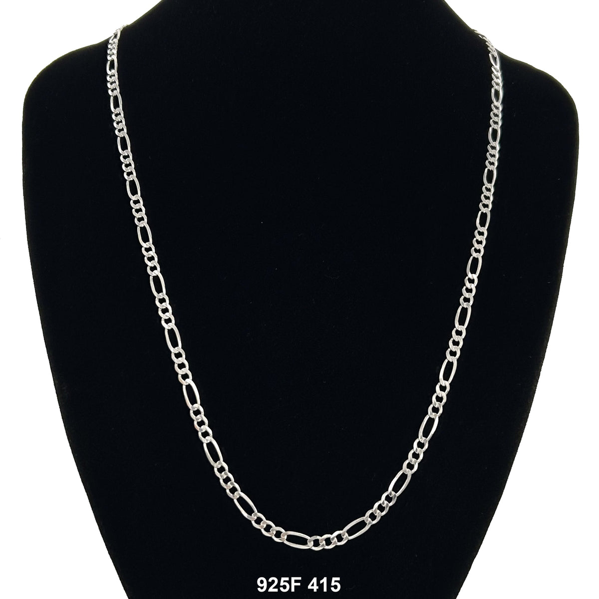4.15 MM Figaro Chain 925F 415 - ChainsOnly