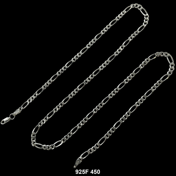 4.5 MM Figaro Chain 925F 450 - ChainsOnly