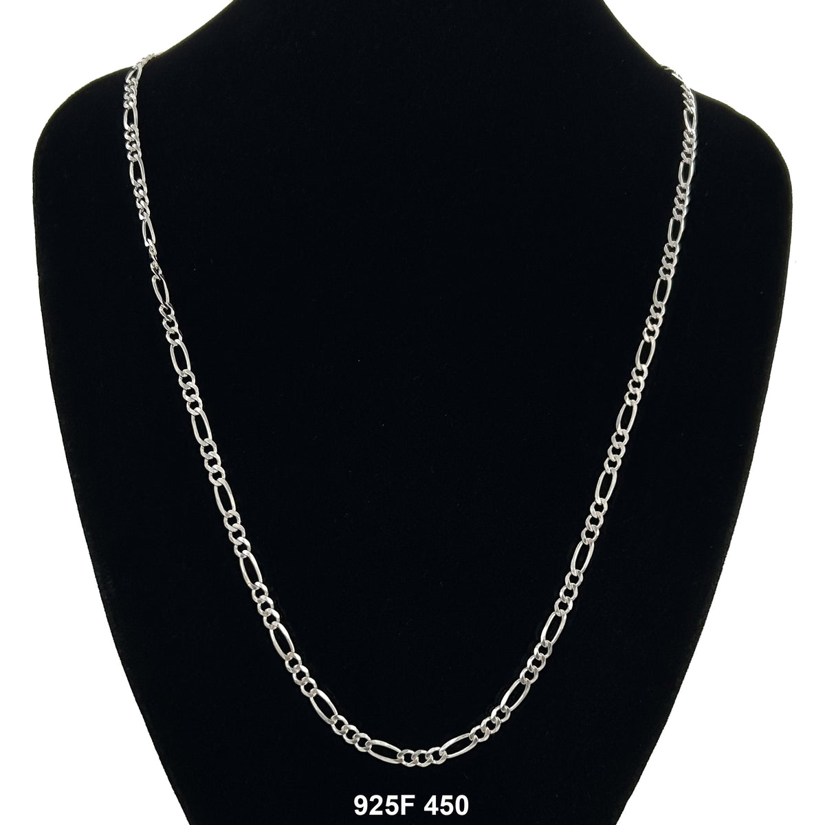 4.5 MM Figaro Chain 925F 450 - ChainsOnly