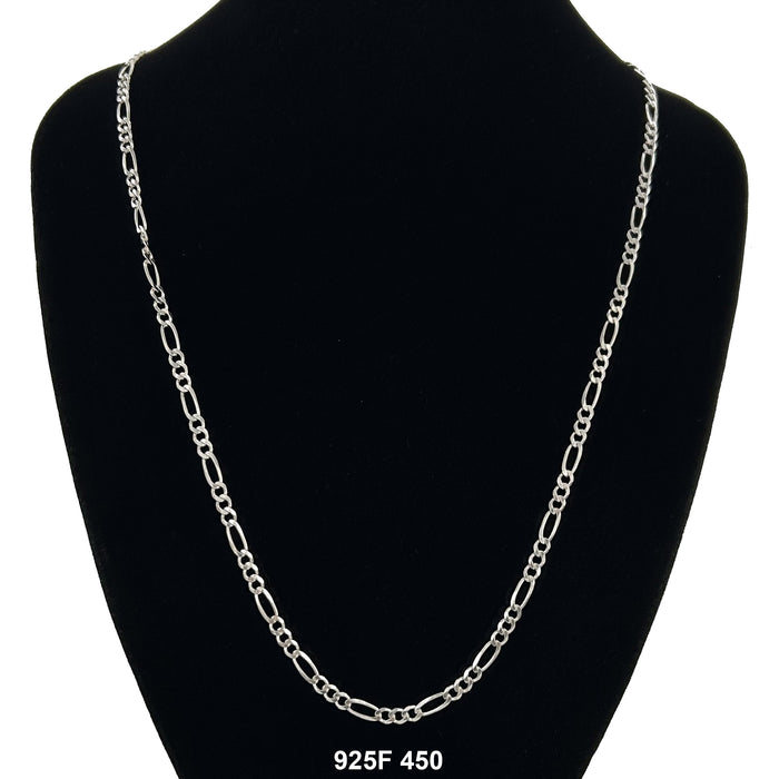 4.5 MM Figaro Chain 925F 450 - ChainsOnly