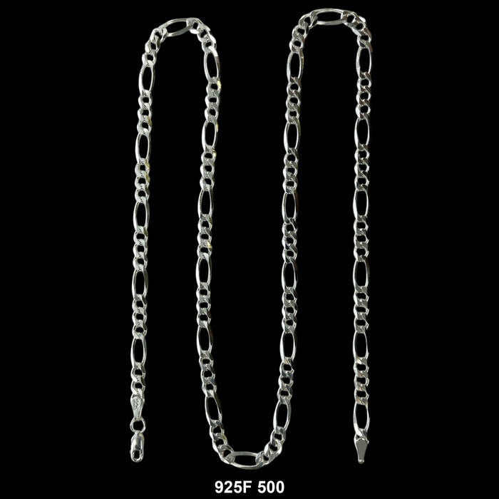5 MM Figaro Chain 925F 500 - ChainsOnly