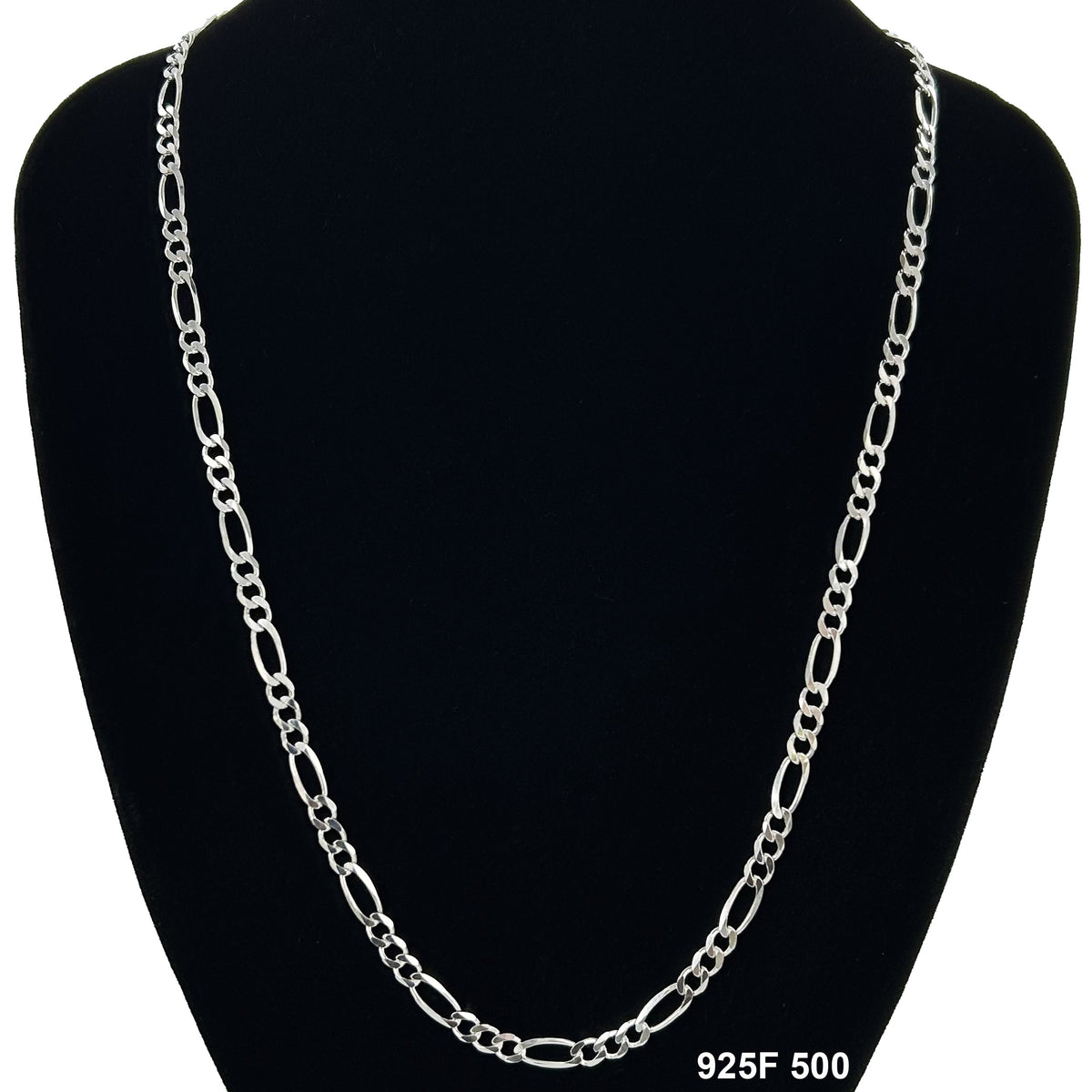 5 MM Figaro Chain 925F 500 - ChainsOnly