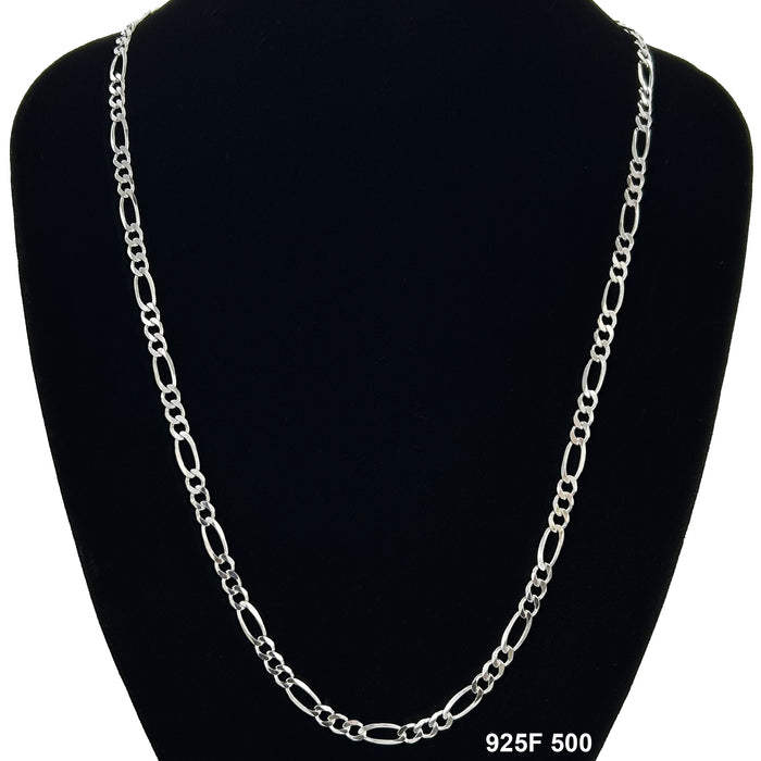 5 MM Figaro Chain 925F 500 - ChainsOnly