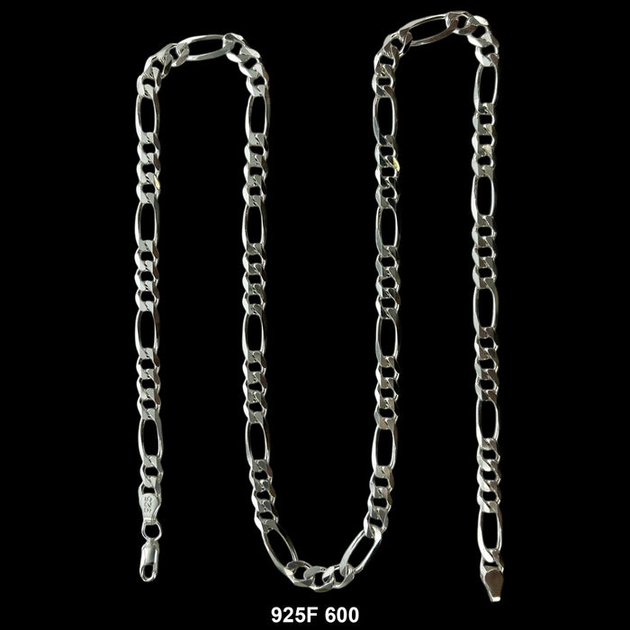 6 MM Figaro Chain 925F 600 - ChainsOnly