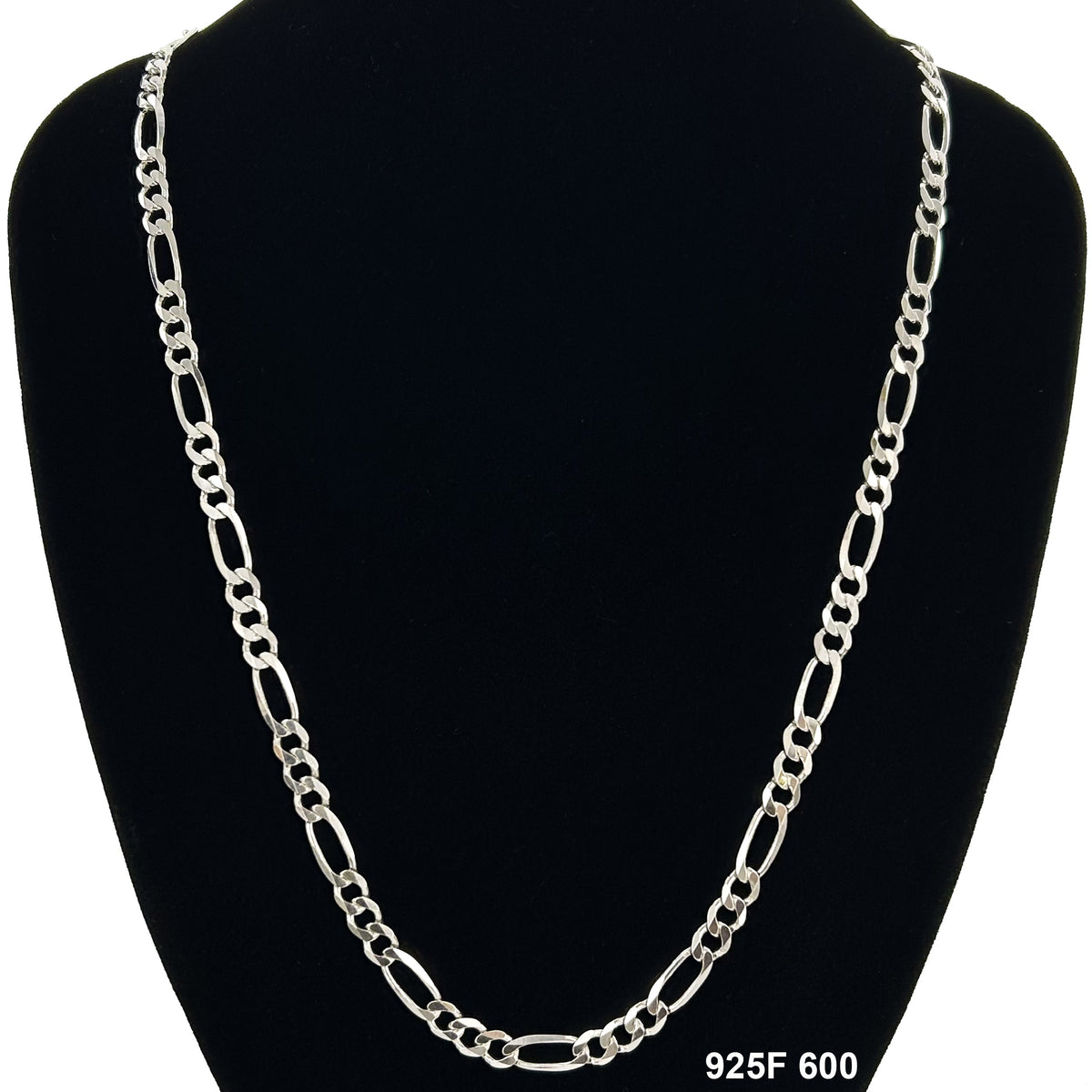 6 MM Figaro Chain 925F 600 - ChainsOnly