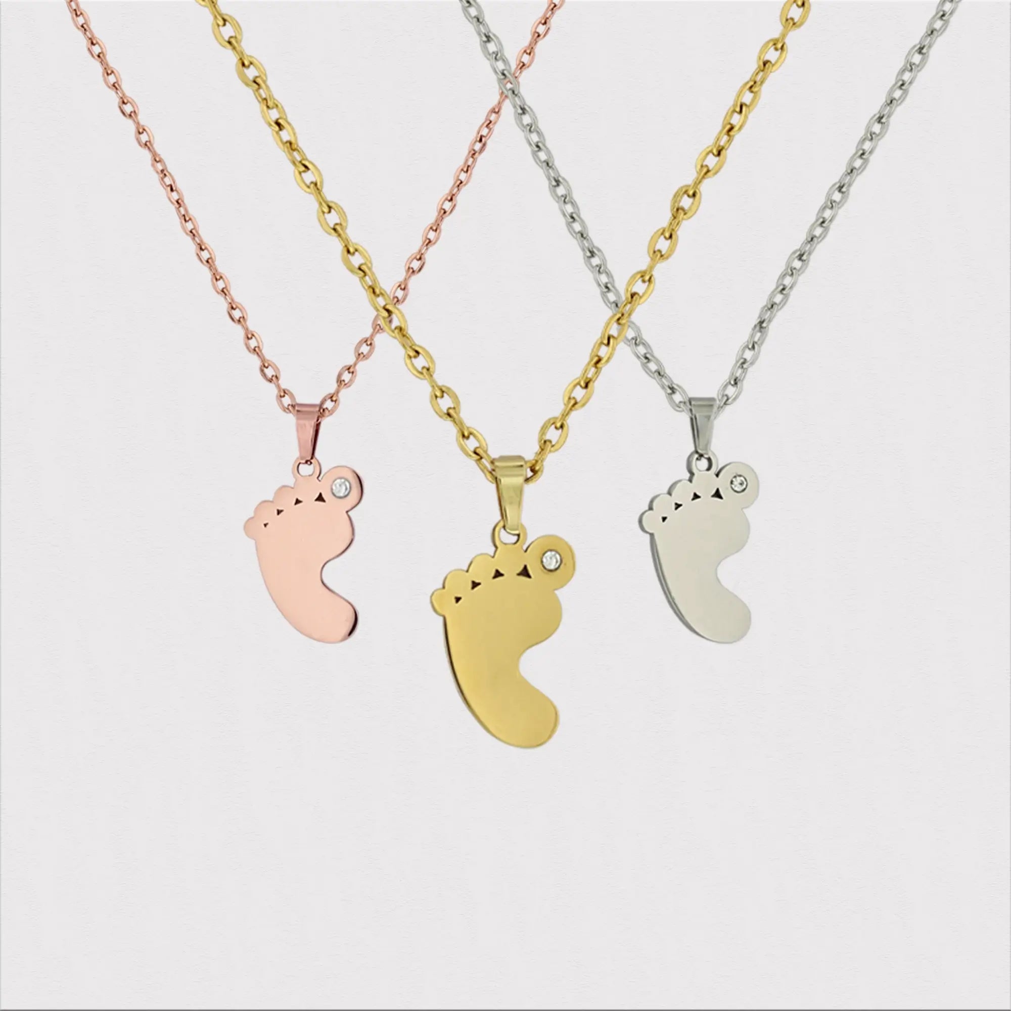 Baby Foot Name Necklace, Perfect Gift for New Moms 