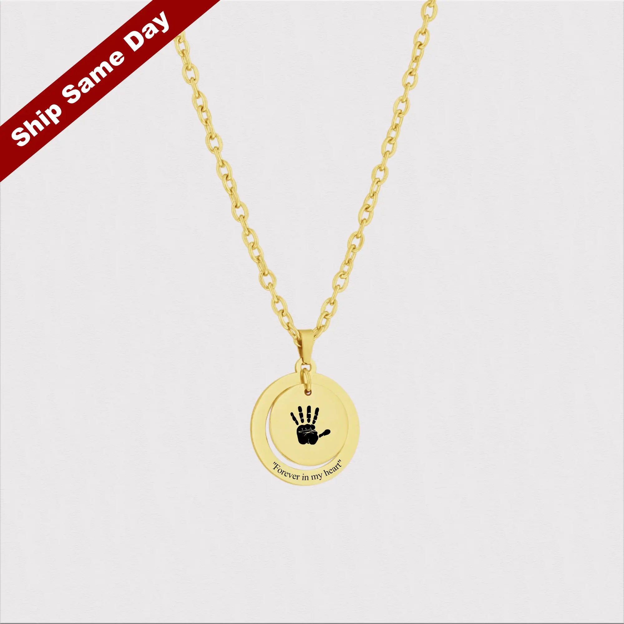 Custom Baby Hand and Footprint Necklace