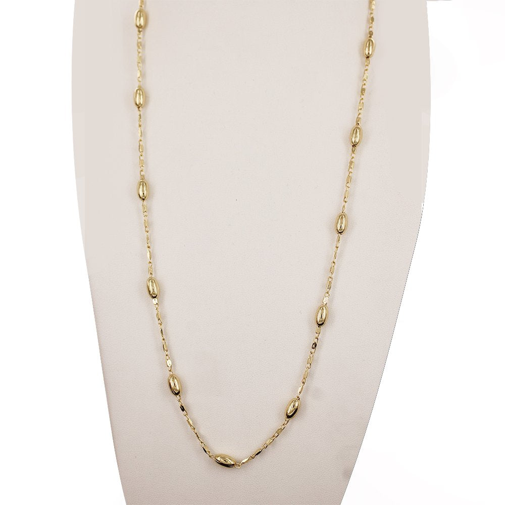 6 MM Rice Beads Chain C 1004 20" - ChainsOnly