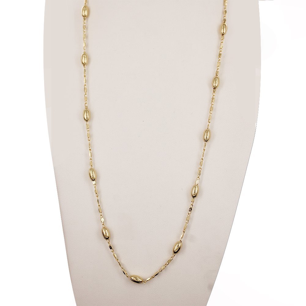 6 MM Rice Beads Chain C 1004 24" - ChainsOnly