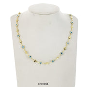 Evil Eye Chain Necklace C 1019 SBL - ChainsOnly