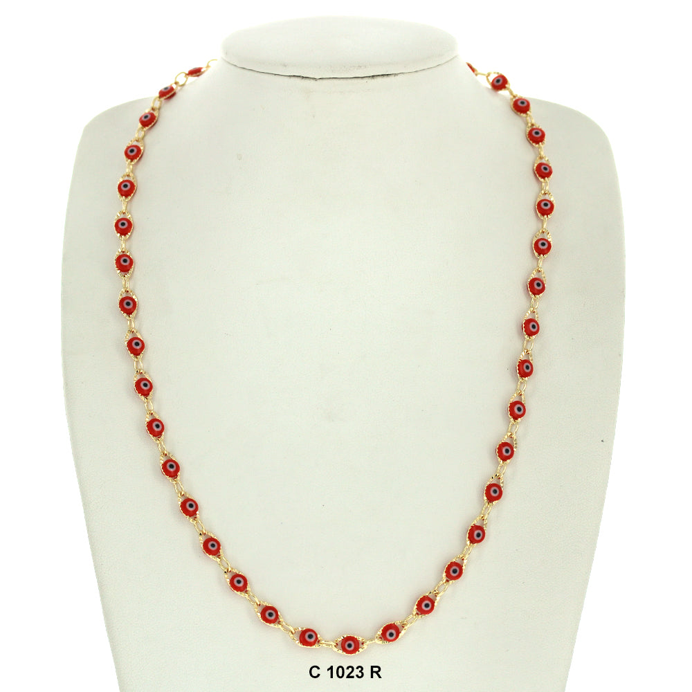 Evil Eye Chain Necklace C 1023 R - ChainsOnly