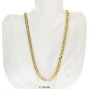 CZ Stones Chocker Chain Necklace C 1024 AB - ChainsOnly