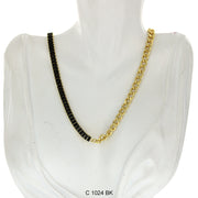CZ Stones Chocker Chain Necklace C 1024 BK - ChainsOnly