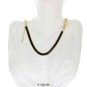 CZ Stones Chocker Chain Necklace C 1024 BK - ChainsOnly