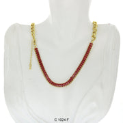 CZ Stones Chocker Chain Necklace C 1024 F - ChainsOnly