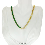 CZ Stones Chocker Chain Necklace C 1024 GR - ChainsOnly