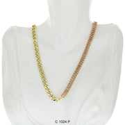 CZ Stones Chocker Chain Necklace C 1024 P - ChainsOnly