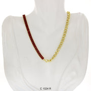 CZ Stones Chocker Chain Necklace C 1024 R - ChainsOnly