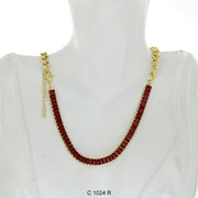 CZ Stones Chocker Chain Necklace C 1024 R - ChainsOnly