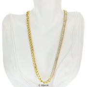 CZ Stones Chocker Chain Necklace C 1024 W - ChainsOnly