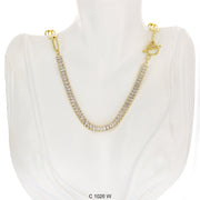 CZ Stones Chocker Chain Necklace C 1026 W - ChainsOnly
