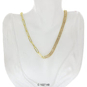 CZ Stones Chocker Chain Necklace C 1027 AB - ChainsOnly