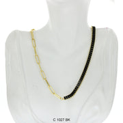CZ Stones Chocker Chain Necklace C 1027 BK - ChainsOnly