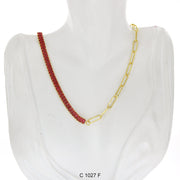 CZ Stones Chocker Chain Necklace C 1027 F - ChainsOnly