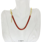 CZ Stones Chocker Chain Necklace C 1027 F - ChainsOnly