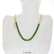 CZ Stones Chocker Chain Necklace C 1027 GR - ChainsOnly