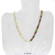CZ Stones Chocker Chain Necklace C 1027 M - ChainsOnly