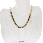 CZ Stones Chocker Chain Necklace C 1027 M - ChainsOnly