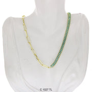 CZ Stones Chocker Chain Necklace C 1027 TL - ChainsOnly